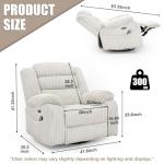 Swivel Recliner with Massage, Heat, and USB