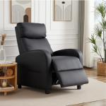 Black PU Leather Recliner Chair - Cozy Comfort