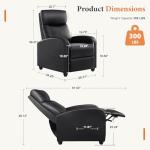 Black PU Leather Recliner Chair - Cozy Comfort
