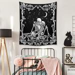 Vivid Lovers Skull Wall Tapestry for Bedrooms