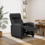 Black Leather Recliner Chair with Lumbar Support