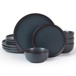 Famiware 12-Piece Charcoal Dinnerware Set for 4