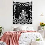 Vivid Lovers Skull Wall Tapestry for Bedrooms