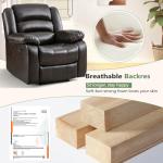 Manual Reclining Armchair in Dark Brown Faux Leather