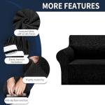 Black Stretch Loveseat Sofa Slipcover for Pets