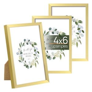Upsimples Set of 3 Gold 4x6 Picture Frames
