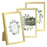 Upsimples Set of 3 Gold 4x6 Picture Frames