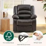 Manual Reclining Armchair in Dark Brown Faux Leather