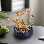 Lotus Tabletop Fountain with Soft Yellow Light