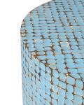 Jordan Round Coconut Shell Mosaic Coffee Table, Blue