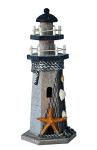 Nautical Starfish Wooden Lighthouse Decor – 10" High