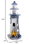 Nautical Starfish Wooden Lighthouse Decor – 10" High