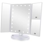 Lighted Tri-fold Makeup Mirror with Magnification