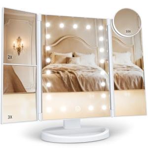 Illuminated Makeup Mirror with Touch Controls and Magnification