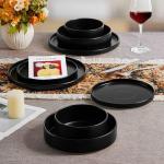 Herogo Matte Black Dinnerware Set for 6
