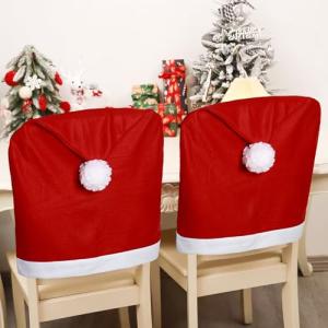 4PCS Christmas Chair Covers with Santa Hats
