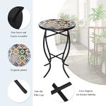 VCUTEKA Round Mosaic Accent Side Table, 21