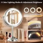 Large Lighted Makeup Mirror with 1X/10X Magnification