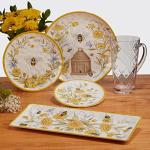 Bee Sweet 12-Piece Melamine Dinnerware Set for 4
