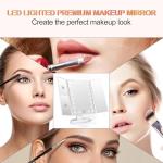Lighted Tri-fold Makeup Mirror with Magnification