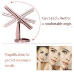 Tri-Fold LED Makeup Mirror with Touch Sensor