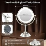 Large Lighted Makeup Mirror with 1X/10X Magnification