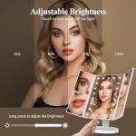 Illuminated Makeup Mirror with Touch Controls and Magnification