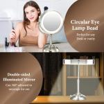 Large Lighted Makeup Mirror with 1X/10X Magnification