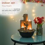 Indoor Tiered Water Fountain with 3 Candles