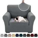 Stretch Jacquard Chair Cover - Light Grey