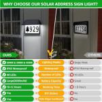 Lighted Solar Address Sign with Adjustable LED Colors