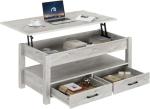 Rolanstar Grey Lift Top Coffee Table with Drawers