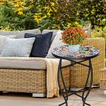 VCUTEKA Round Mosaic Accent Side Table, 21