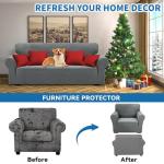 Stretch Jacquard Chair Cover - Light Grey