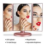 Tri-Fold LED Makeup Mirror with Touch Sensor