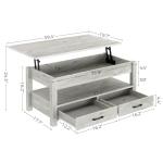 Rolanstar Grey Lift Top Coffee Table with Drawers