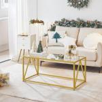 Gold Glass Coffee Table for Modern Living Rooms