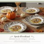 Spode Woodland Turkey Dinner Plates - Set of 4