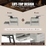 Rolanstar Grey Lift Top Coffee Table with Drawers