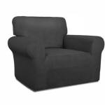 Super Stretch Dark Gray Sofa Slipcover for Kids & Pets