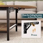 Saygoer Folding Coffee Table with 2-Tier Storage