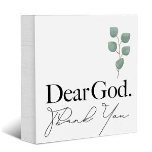 Rustic Farmhouse Wooden Box Sign with Christian Quote