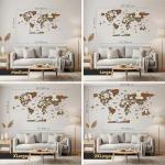 Colorful 3D Wooden World Map Wall Art