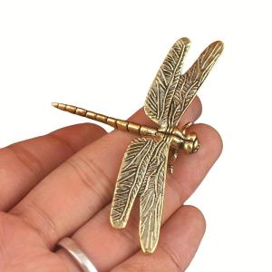 Vintage Brass Dragonfly Figurine for Home Decor