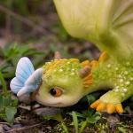 Rex The Green Dragon Mini Figurine with Butterfly