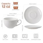 Feenmai 12 oz Ceramic Cappuccino Cups Set of 4