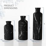Black Marble Look Vase Set for Home Decor