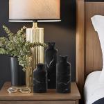 Black Marble Look Vase Set for Home Decor