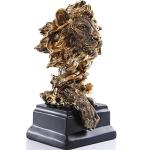 Golden Sandstone Lion Statue for Home Decor