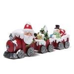 Santa Train Figurines with Tree & Snowman Decorations